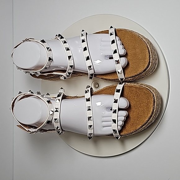 NWOT Steve Madden Kailee Espadrille Wedge Gladiator Platform Sandals White 11 - Picture 5 of 16